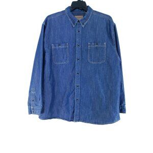 Clear Water Outfitters Denim Shirt Men's Size XL Dark Wash